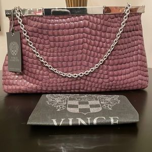 New with tags! Vince Camuto purple patent leather clutch with dust bag.